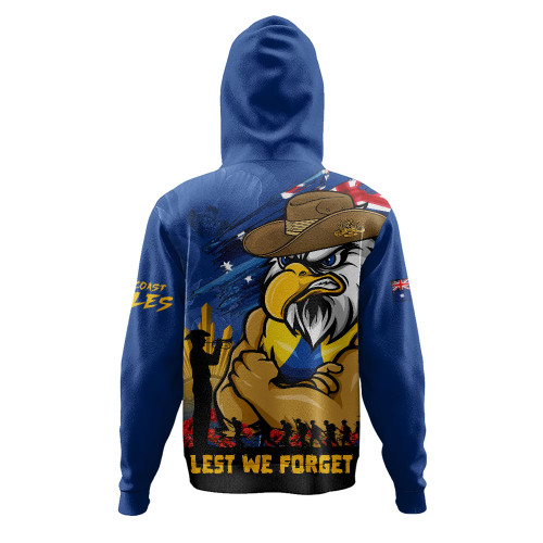 West Coast Eagles Hoodie ANZAC Inspired Football Fan Memorial Design