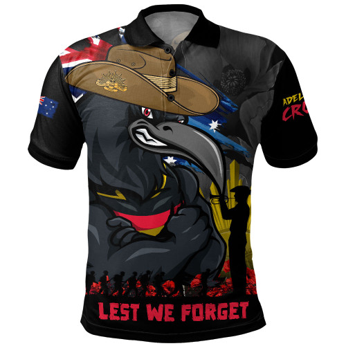 Adelaide Crows Polo Shirt ANZAC Inspired Football Fan Memorial Design