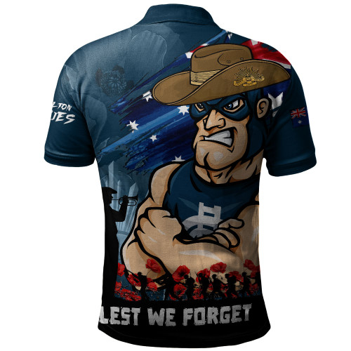 Carlton Polo Shirt ANZAC Inspired Football Fan Memorial Design
