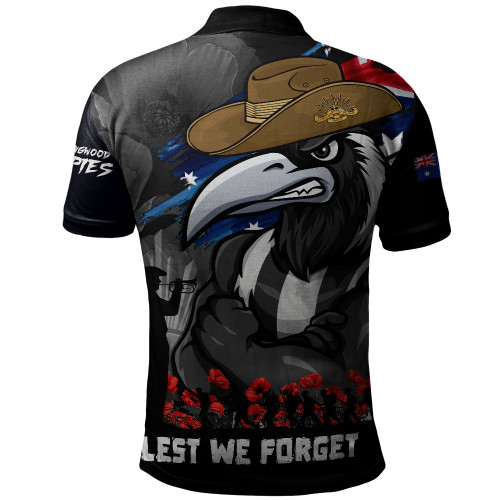 Collingwood Polo Shirt ANZAC Inspired Football Fan Memorial Design