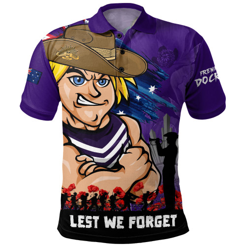 Fremantle Polo Shirt ANZAC Inspired Football Fan Memorial Design