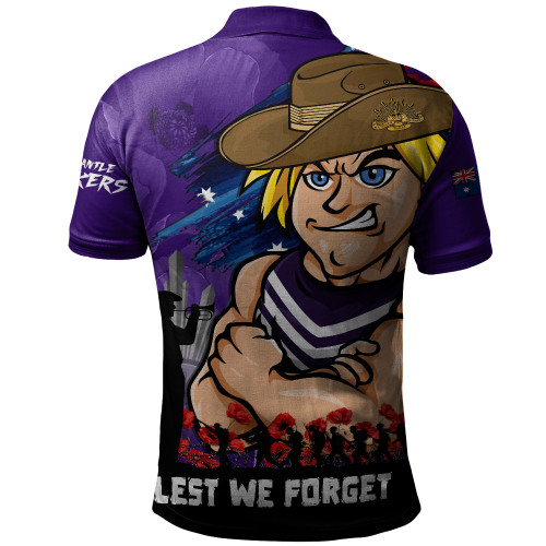 Fremantle Polo Shirt ANZAC Inspired Football Fan Memorial Design