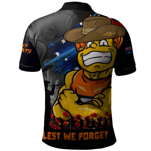 GWS GIANTS Polo Shirt ANZAC Inspired Football Fan Memorial Design