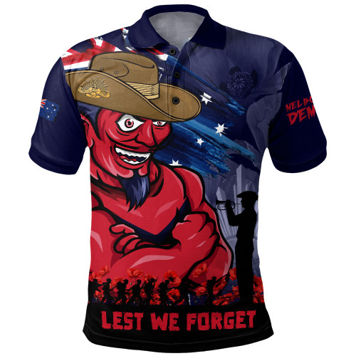 Melbourne Polo Shirt ANZAC Inspired Football Fan Memorial Design