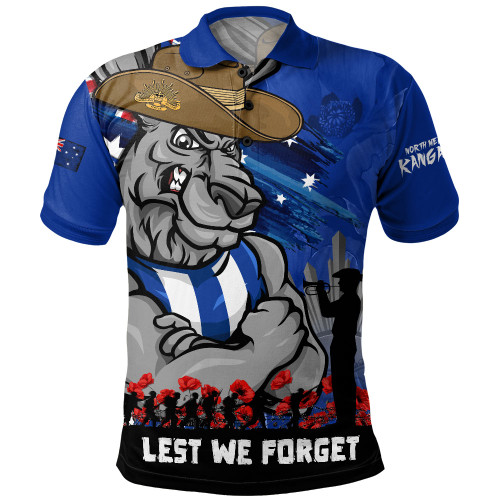 North Melbourne Polo Shirt ANZAC Inspired Football Fan Memorial Design