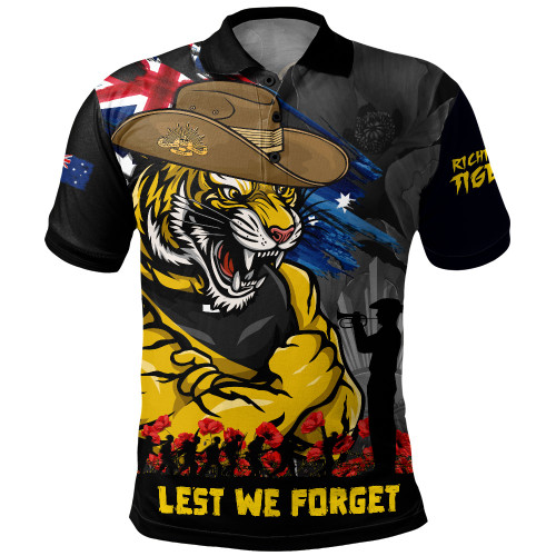 Richmond Polo Shirt ANZAC Inspired Football Fan Memorial Design