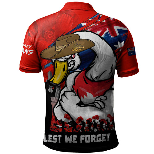 Sydney Swans Polo Shirt ANZAC Inspired Football Fan Memorial Design
