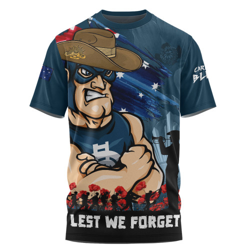 Carlton T-Shirt ANZAC Inspired Football Fan Memorial Design