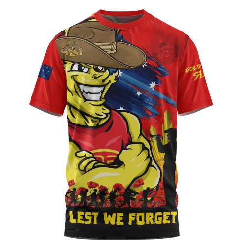 Gold Coast SUNS T-Shirt ANZAC Inspired Football Fan Memorial Design