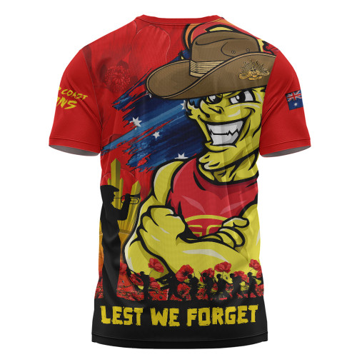Gold Coast SUNS T-Shirt ANZAC Inspired Football Fan Memorial Design