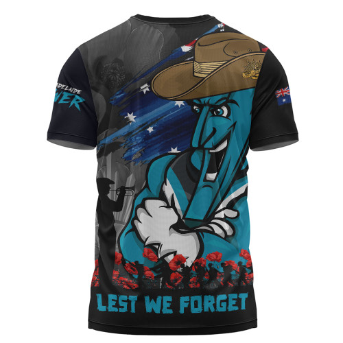 Port Adelaide T-Shirt ANZAC Inspired Football Fan Memorial Design