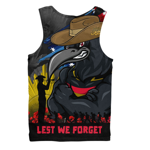 Adelaide Crows Men Singlet ANZAC Inspired Football Fan Memorial Design