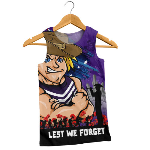 Fremantle Men Singlet ANZAC Inspired Football Fan Memorial Design