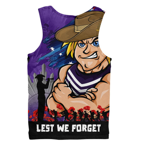 Fremantle Men Singlet ANZAC Inspired Football Fan Memorial Design