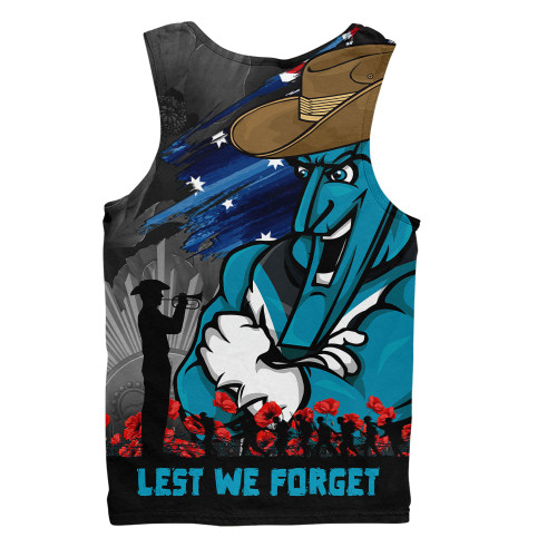 Port Adelaide Men Singlet ANZAC Inspired Football Fan Memorial Design