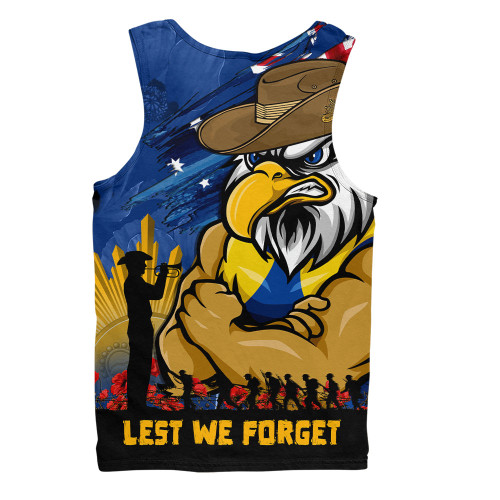 West Coast Eagles Men Singlet ANZAC Inspired Football Fan Memorial Design