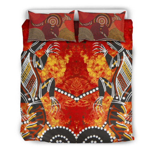 Australia Aboriginal Bedding Set Crocodile, Kangaroo Dot Painting Art Australia Aboriginal Bedding Set Crocodile, Kangaroo Dot Painting Art