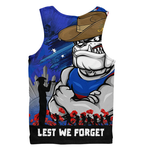 Western Bulldogs Men Singlet ANZAC Inspired Football Fan Memorial Design