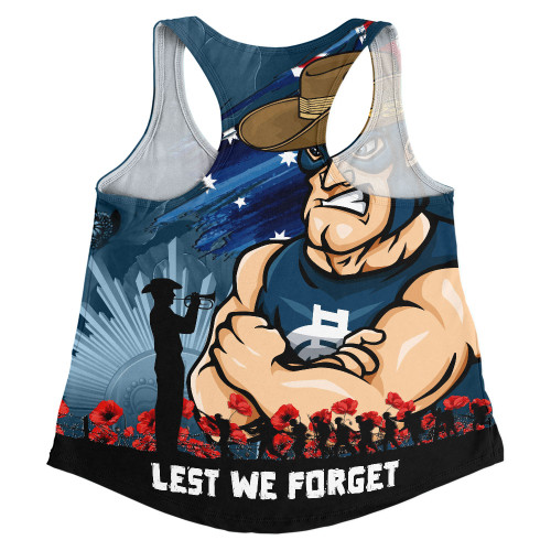 Carlton Women Racerback Singlet ANZAC Inspired Football Fan Memorial Design