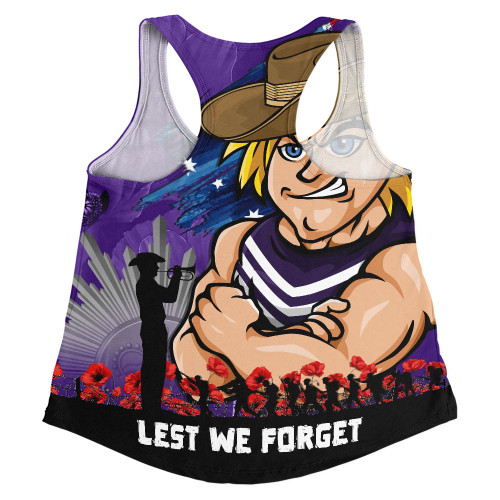 Fremantle Women Racerback Singlet ANZAC Inspired Football Fan Memorial Design