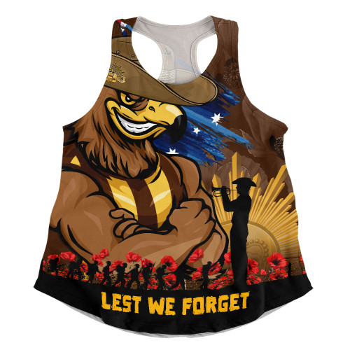 Hawthorn Women Racerback Singlet ANZAC Inspired Football Fan Memorial Design