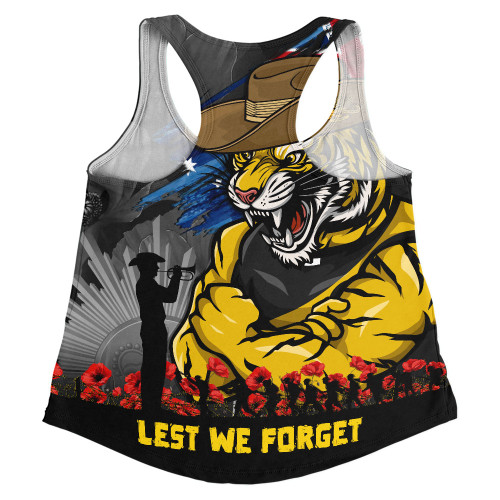 Richmond Women Racerback Singlet ANZAC Inspired Football Fan Memorial Design