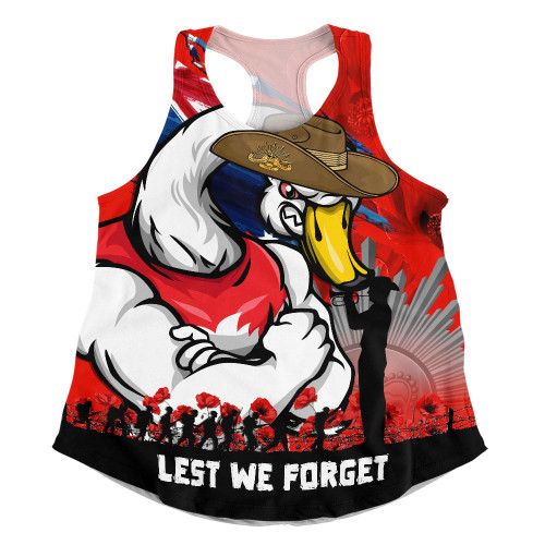 Sydney Swans Women Racerback Singlet ANZAC Inspired Football Fan Memorial Design
