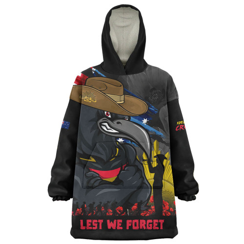 Adelaide Crows Snug Hoodie ANZAC Inspired Football Fan Memorial Design