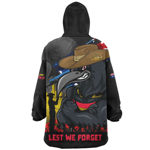 Adelaide Crows Snug Hoodie ANZAC Inspired Football Fan Memorial Design