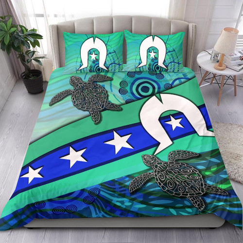 Australia Bedding Set - Torres Strait Flag And Turtle