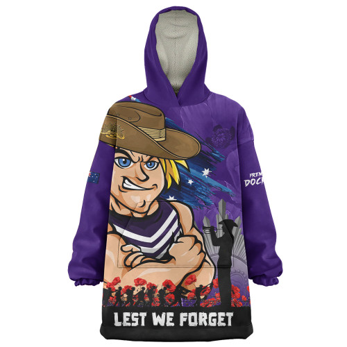 Fremantle Snug Hoodie ANZAC Inspired Football Fan Memorial Design