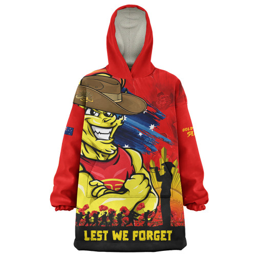 Gold Coast SUNS Snug Hoodie ANZAC Inspired Football Fan Memorial Design