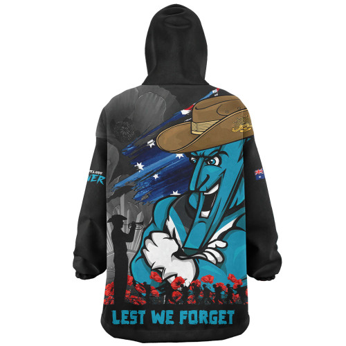 Port Adelaide Snug Hoodie ANZAC Inspired Football Fan Memorial Design