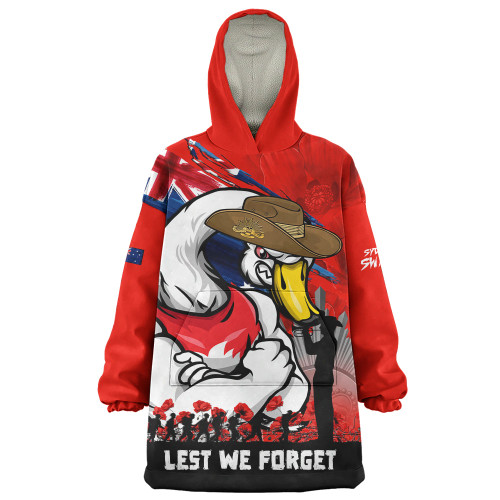 Sydney Swans Snug Hoodie ANZAC Inspired Football Fan Memorial Design
