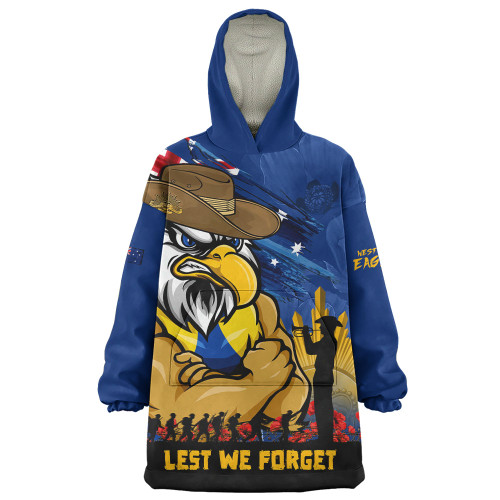 West Coast Eagles Snug Hoodie ANZAC Inspired Football Fan Memorial Design