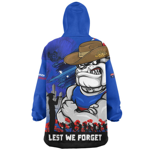 Western Bulldogs Snug Hoodie ANZAC Inspired Football Fan Memorial Design