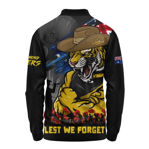 Richmond Long Sleeve Polo Shirt ANZAC Inspired Football Fan Memorial Design