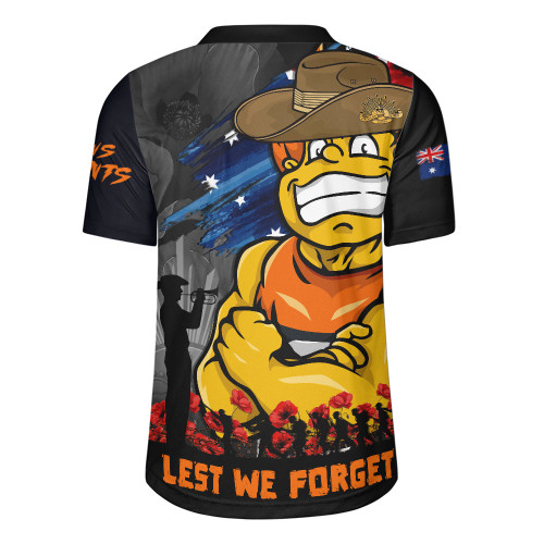 GWS GIANTS Rugby Jersey ANZAC Inspired Football Fan Memorial Design