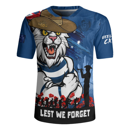 Geelong Cats Rugby Jersey ANZAC Inspired Football Fan Memorial Design