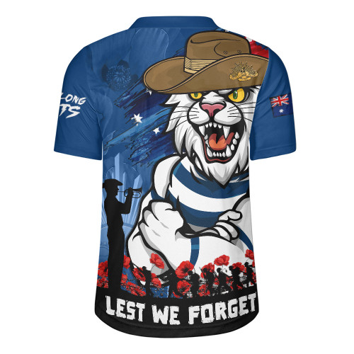 Geelong Cats Rugby Jersey ANZAC Inspired Football Fan Memorial Design