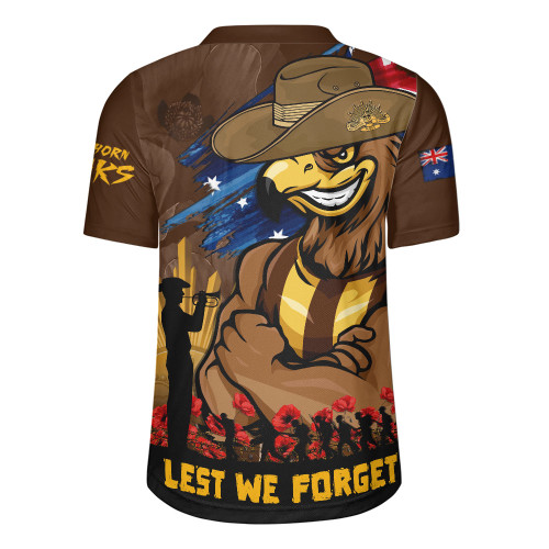 Hawthorn Rugby Jersey ANZAC Inspired Football Fan Memorial Design