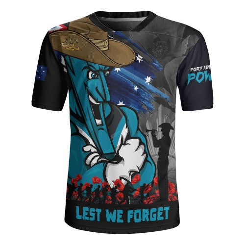 Port Adelaide Rugby Jersey ANZAC Inspired Football Fan Memorial Design