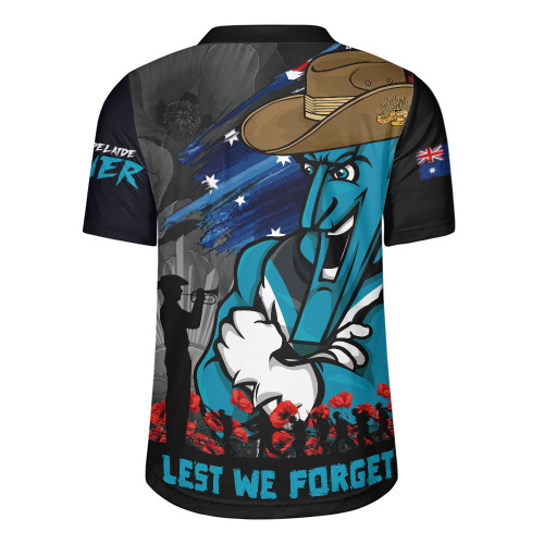 Port Adelaide Rugby Jersey ANZAC Inspired Football Fan Memorial Design