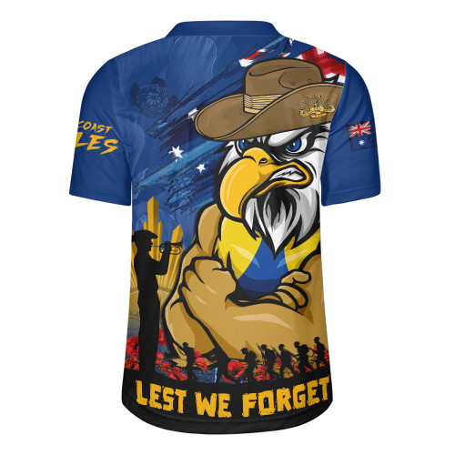 West Coast Eagles Rugby Jersey ANZAC Inspired Football Fan Memorial Design