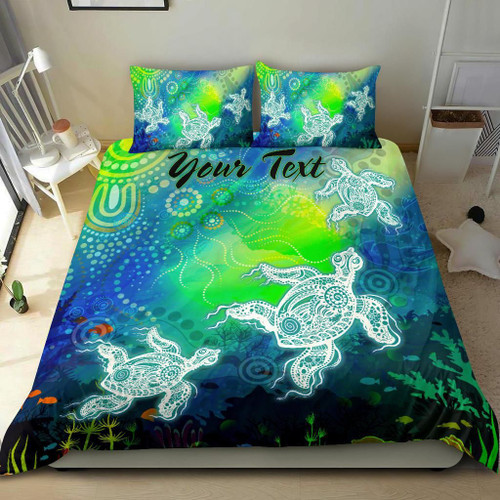 [Custom] Australia Aboriginal Bedding Set - Indigenous Turtle Ocean Dot Painting Art