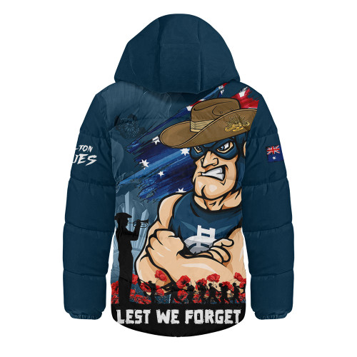Carlton Hooded Padded Jacket ANZAC Inspired Football Fan Memorial Design
