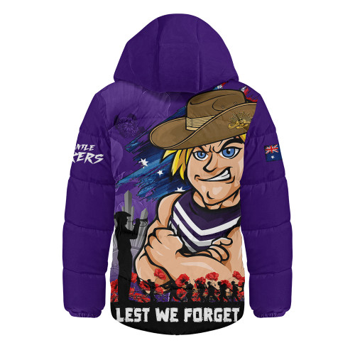 Fremantle Hooded Padded Jacket ANZAC Inspired Football Fan Memorial Design
