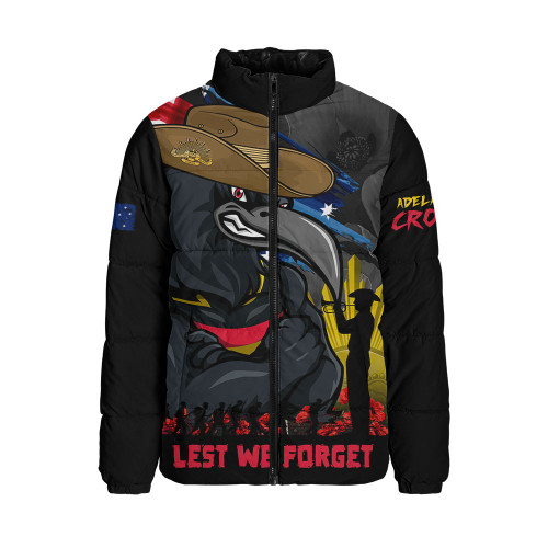 Adelaide Crows Padded Jacket ANZAC Inspired Football Fan Memorial Design