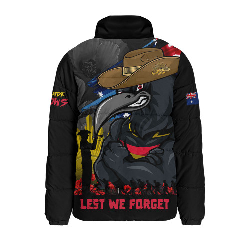 Adelaide Crows Padded Jacket ANZAC Inspired Football Fan Memorial Design