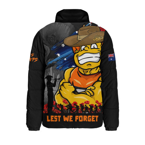 GWS GIANTS Padded Jacket ANZAC Inspired Football Fan Memorial Design